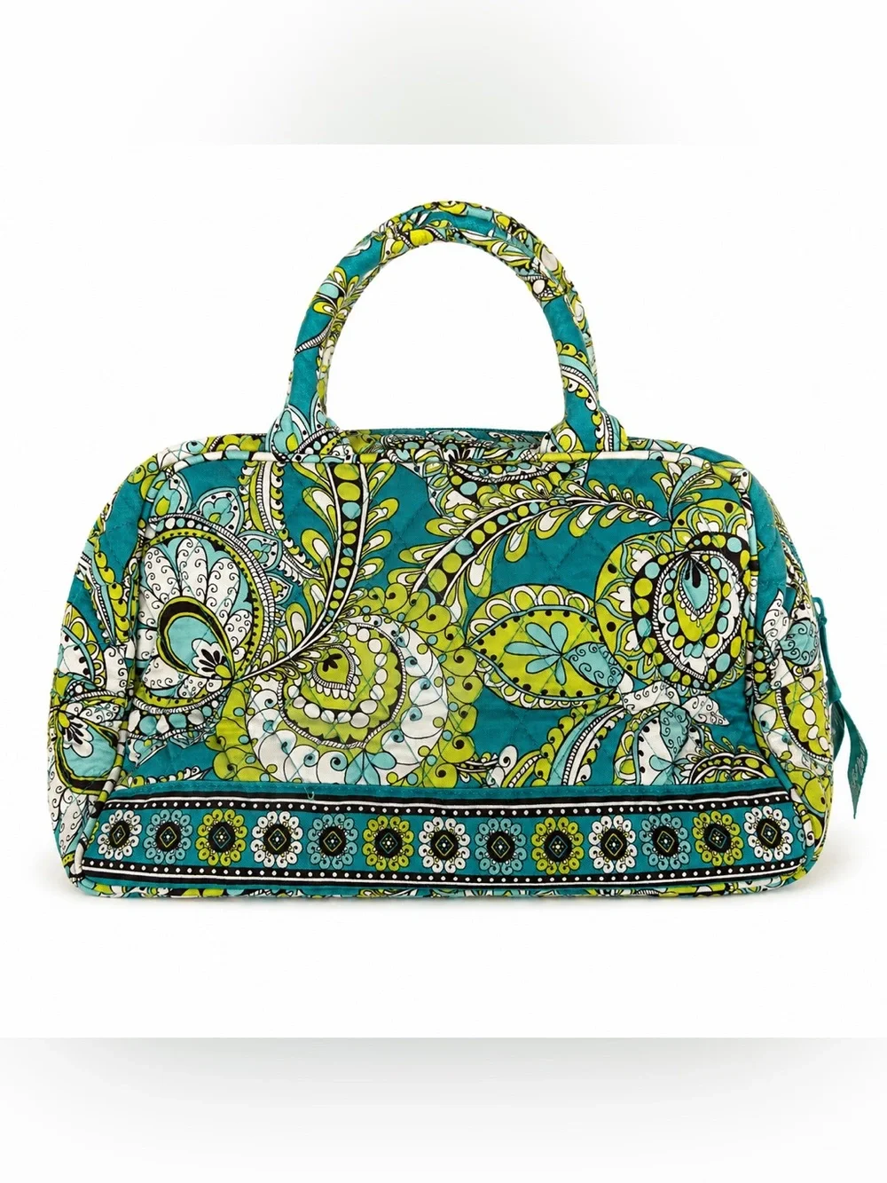 Vera Bradley Lola Small Bowler Satchel Peacock Retired Pattern Handbag